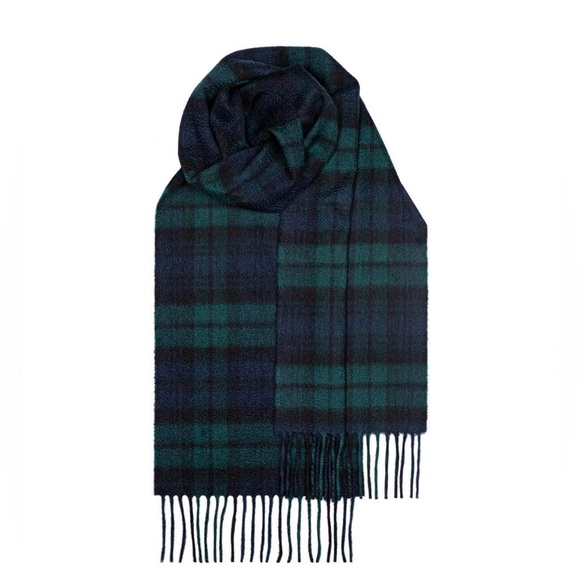 Beau Black Watch Modern Tartan Luxury Cashmere Scarf